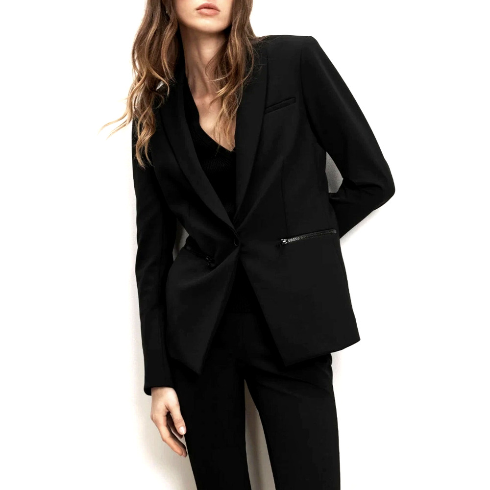 NWT Veronica Beard 12 Iconic Scuba Dickey Jacket $645 Bi Stretch Blazer Black - Picture 2 of 12